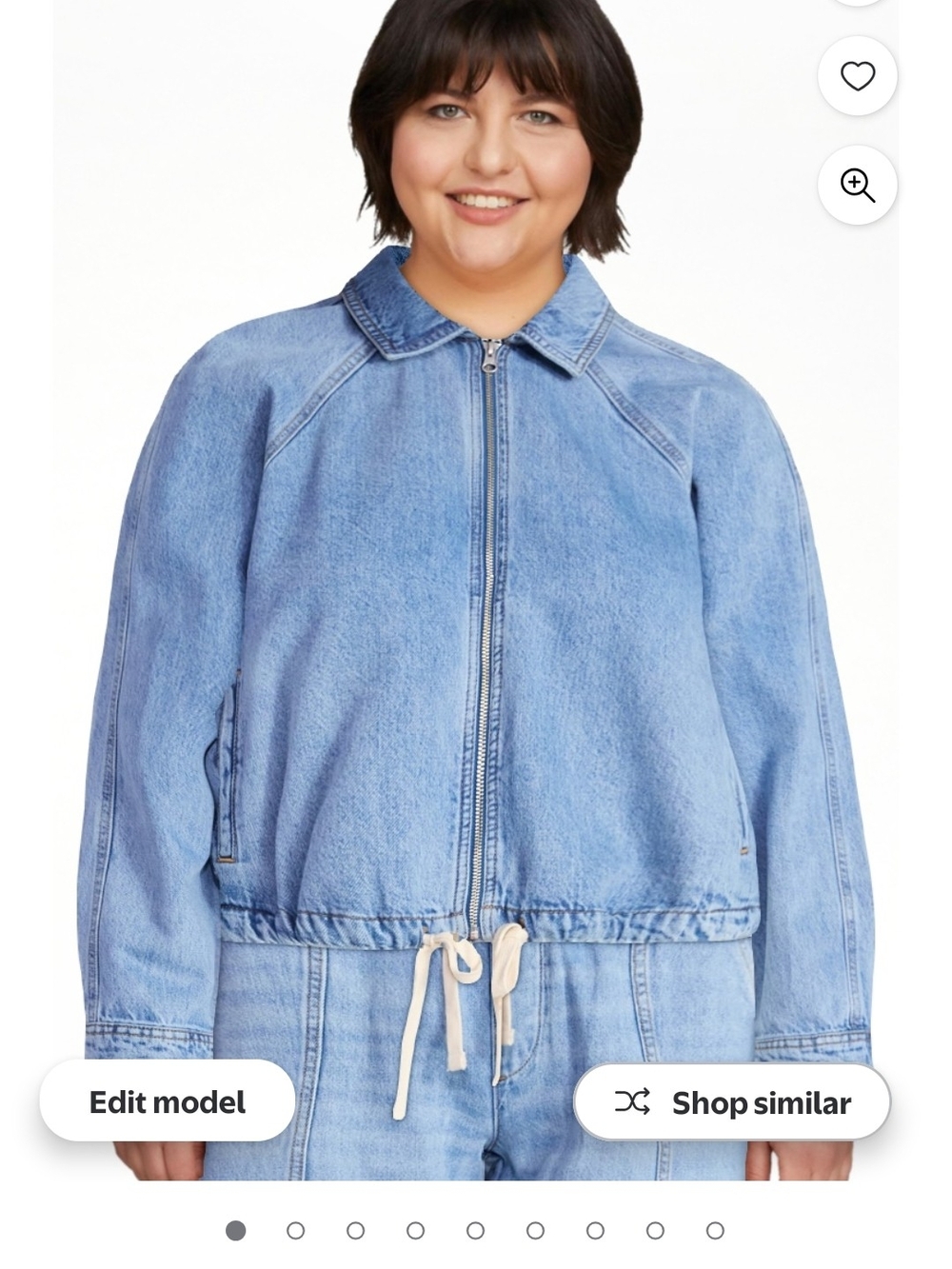 Scoop NYC Light Blue Denim Bomber Jacket - Picture 6 of 6